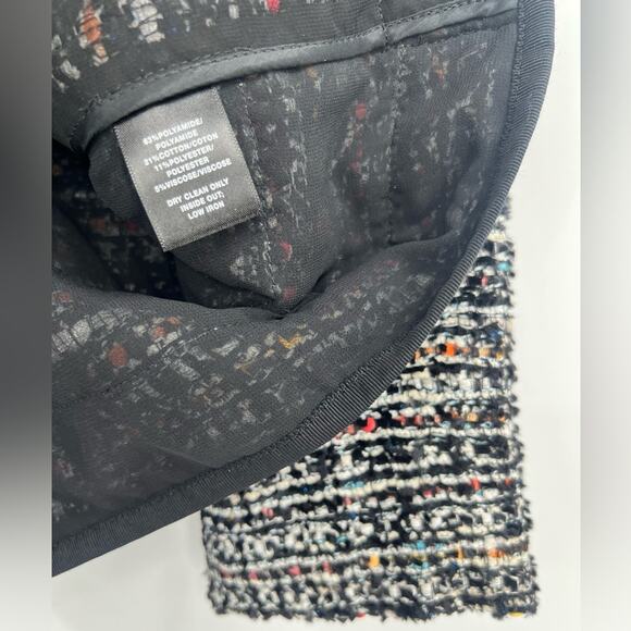 Lafayette 148 Keaton Tweed Blazer Jacket Rainbow Multicolor Pockets Black Petite - Picture 15 of 15